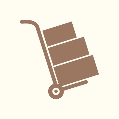 Kutuları simge kamyonla. El kamyon işareti erkek.