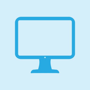 bilgisayar ekran işareti simgesi. Monitör simgesi. Düz tasarım stili.
