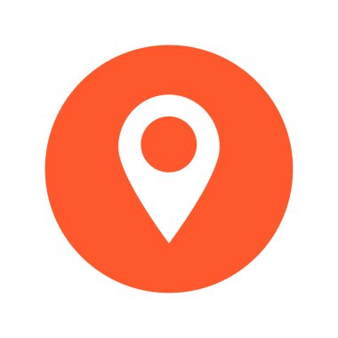 Harita işaretçi simgesi. GPS konumu sembolü. Düz tasarım stili. Vektör Eps 10.