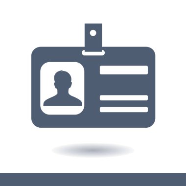 Kimlik kartı simgesi. Düz tasarım stili. EPS 10.