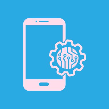 Teknolojik aygıt elektronik devre. Teknoloji düzeni kare simgesi. 