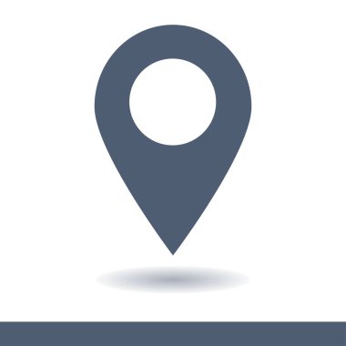 Harita işaretçi simgesi. GPS konumu sembolü. Düz tasarım stili. Vektör Eps 10.