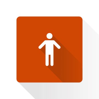 İnsan erkek işaret simgesi. Erkek Sembolü. Erkekler tuvaleti. Düz stil. EPS 10.