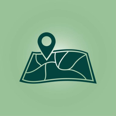 Bir PIN simgeyle eşleyin. Harita navigasyon erkek.