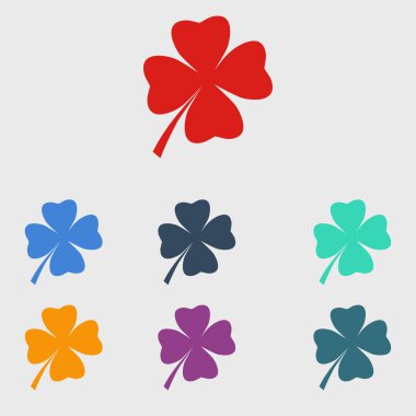 Yaprak yonca işareti simgesi. Aziz patrick sembolü. Ekoloji kavramı. Düz tasarım stili.