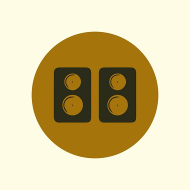  Hoparlörler, akustik simgesi. Düz tasarım stili. Vektör Eps 10.