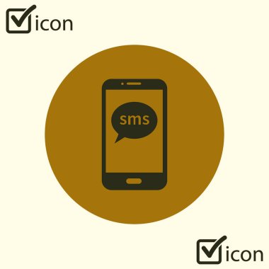 Akıllı telefon e-posta veya sms simgesi. Mobil posta işareti simgesi.