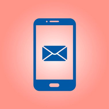 Akıllı telefon e- postası veya SMS simgesi. Mobil posta imzası simgesi.