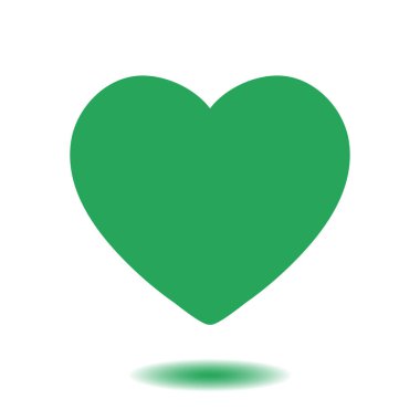 Sevgililer günü, düz kalp simgesi, vektör çizim 