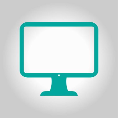 bilgisayar ekran işareti simgesi. Monitör simgesi. Düz tasarım stili.