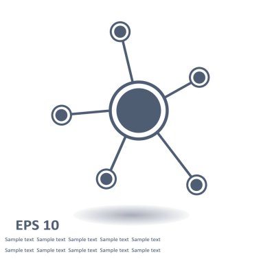 Sosyal ağ tek simge. Küresel teknoloji veya sosyal ağ.