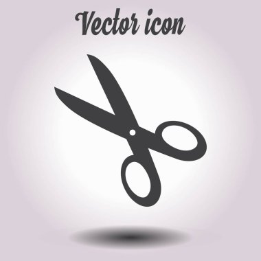 Makas simgesi. Mark burayı kes. Düz tasarım.