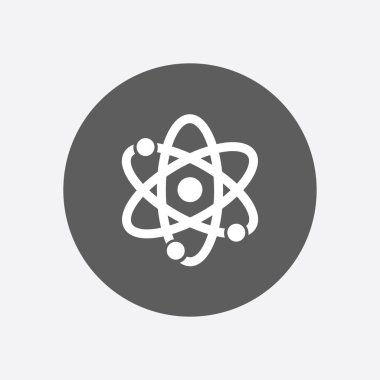 Atom işareti simbol. Atom parçası simgesi.