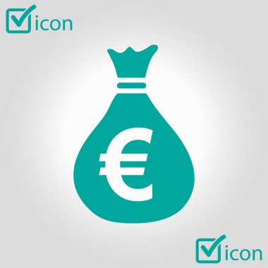 Euro para birimi simgesini EUR'dir. Düz tasarım stili. 