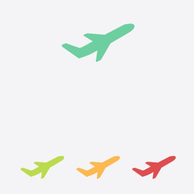 Uçak uçuş biletleri hava sinek seyahat kalkış siluet öğesi. Uçak sembolü. Seyahat etmek simge. Düz tasarım. 