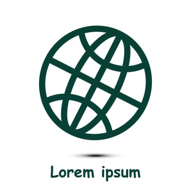 Küre simgesi. Düz tasarım.