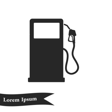Benzin pompa meme işareti. Benzin istasyonu simgesi. Düz tasarım stili.