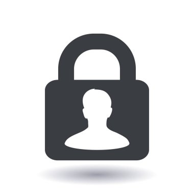 Kullanıcı oturum açma kimlik doğrulama simgesi. Düz tasarım stili. Vektör Eps10.