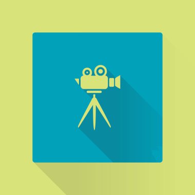 Sinema kamera simgesi. Düz tasarım stili. Vektör Eps 10.