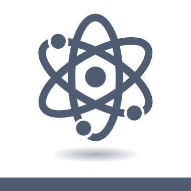 Atom işareti simbol. Atom parçası simgesi.