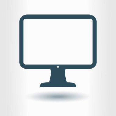 bilgisayar ekran işareti simgesi. Monitör simgesi. Düz tasarım stili.