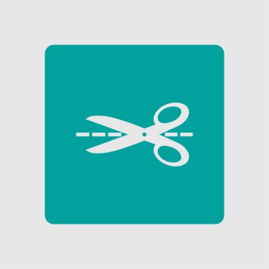 Makas ile kesme hatları simgesi.