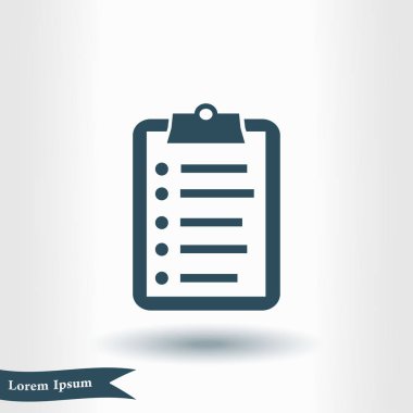 Listesi vektör simgesini denetleyin. Düz tasarım.
