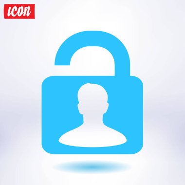 Simgesini kilidini. Düz tasarım stili. Vektör Eps10 