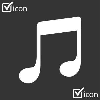 Müzik Not simgesi. Müzik simgesi. Düz tasarım stili.