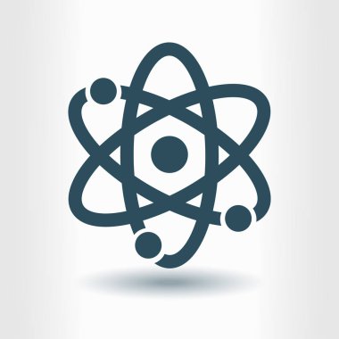 Atom işareti simbol. Atom parçası simgesi.