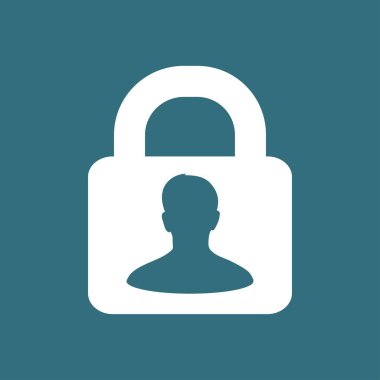 Kullanıcı oturum açma kimlik doğrulama simgesi. Düz tasarım stili. Vektör Eps10.