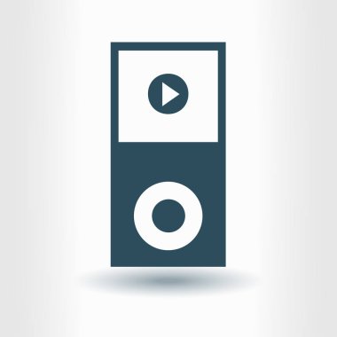 taşınabilir kitle iletişim araçları oyuncu simgesi. düz tasarım stili. vektör eps 10.