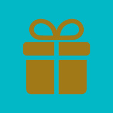 Hediye kutusu simgesi. vektör illüstrasyonu