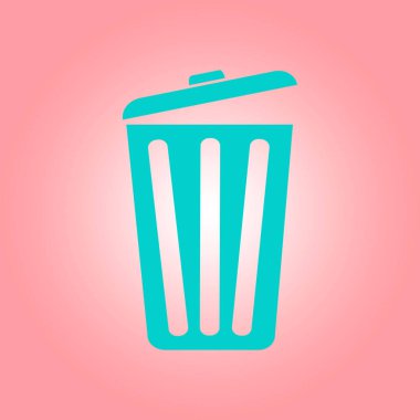 Çöp tenekesi simgesine, vektör eps10 çizim. Düz stil. 