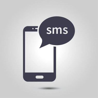 Akıllı telefon e- postası veya SMS simgesi. Mobil posta imzası simgesi.
