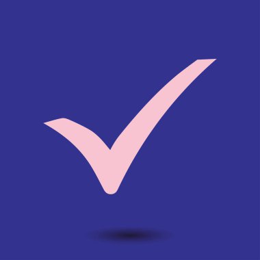 Onay işareti simgesi. Düz tasarım stili. Vektör Eps 10.