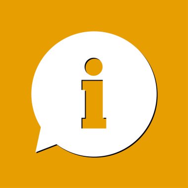 Bilgi işareti simgesi. Bilgi: konuşma balonu sembolü, vektör çizim 