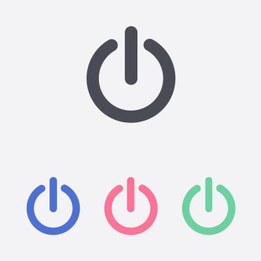 Güç işareti simgesi. Düz tasarım stili.  