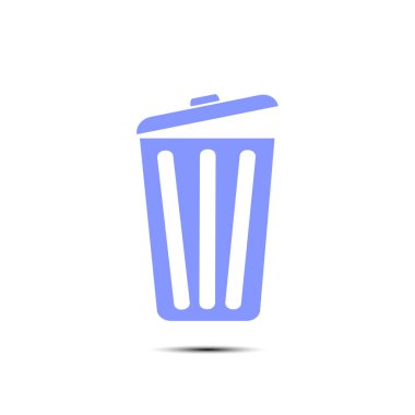 Çöp tenekesi simgesine, vektör eps10 çizim. Düz stil. 