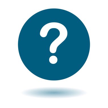 Soru işareti simgesi. Yardım sembolü. SSS işareti. Düz tasarım tarzı. EPS 10.