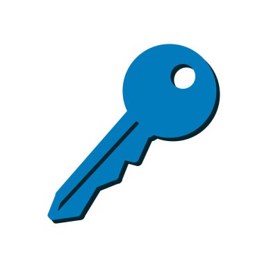 Anahtar simgesi. Kilit erkek. Güvenlik işareti. Düz tasarım stili.