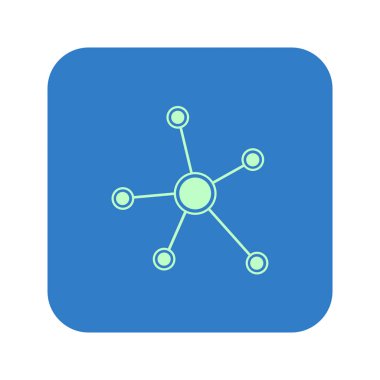 Sosyal ağ tek simge. Küresel teknoloji veya sosyal ağ.