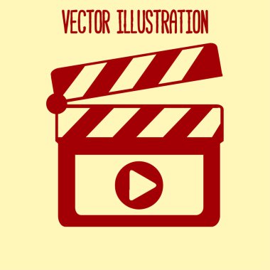 Film yapımcısı clapper kurulu simgesi. Düz tasarım stili.