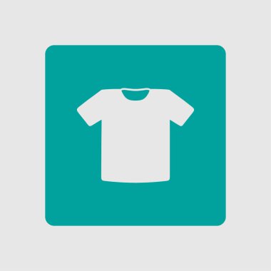 T-shirt işareti simgesi. Giysi sembolü. Düz tasarım stili.