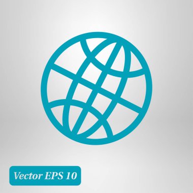 Küre simgesi. Düz tasarım.