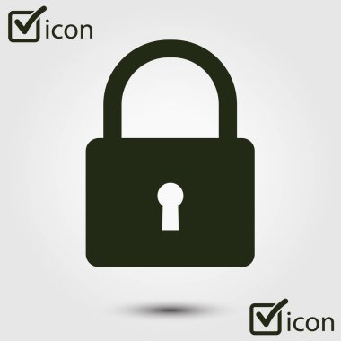 Kilit simgesi. Kullanıcı oturum açma kimlik doğrulama simgesi. Düz tasarım stili. 