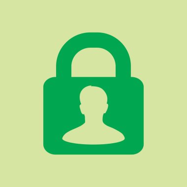 Kullanıcı oturum açma kimlik doğrulama simgesi. Düz tasarım stili. Vektör Eps10.