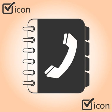 Telefon Rehberi düz simgesi. Düz tasarım stili.