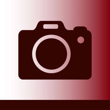 Fotoğraf makinesi simgesi. DSLR kamera simgesi. Dijital kamera. Düz tasarım biçimi. 