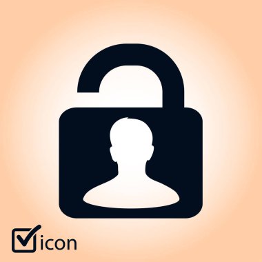 Simgesini kilidini. Düz tasarım stili. Vektör Eps10 